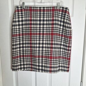 Talbots Wool Blend Houndstooth Skirt Size 14